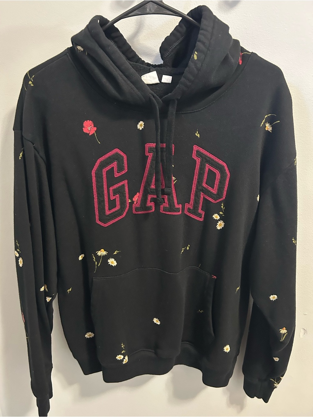 GAP Black Hoodie with Flowers Accents